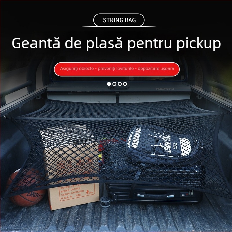 Plasă de încărcare pentru portbagajul din spate, poliester, potrivire universală, pliabilă, personalizabilă, imprimare logo disponibilă