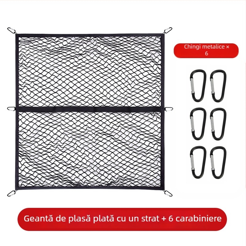 Plasă de încărcare pentru portbagajul din spate, poliester, potrivire universală, pliabilă, personalizabilă, imprimare logo disponibilă