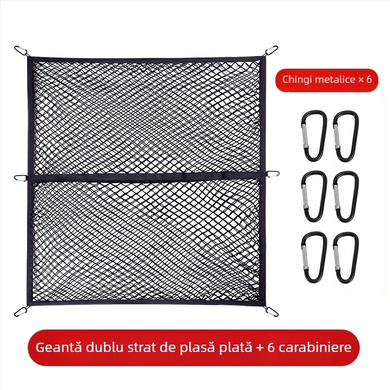 Plasă de încărcare pentru portbagajul din spate, poliester, potrivire universală, pliabilă, personalizabilă, imprimare logo disponibilă