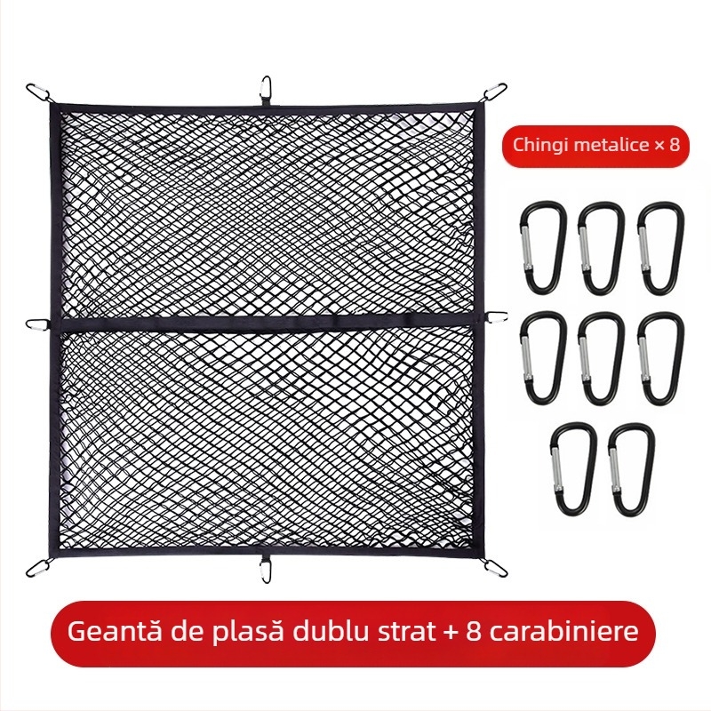 Plasă de încărcare pentru portbagajul din spate, poliester, potrivire universală, pliabilă, personalizabilă, imprimare logo disponibilă