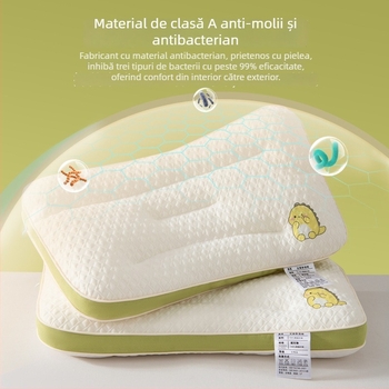 Perna pentru copii, 1-10 ani, dreptunghiulară, umplutură 100% poliester, țesătură tricot, include husă de pernă