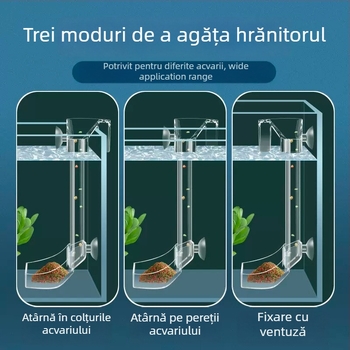 Jinlijia Hrănitoare pentru acvariu — Plastic, conductă fixă de hrănire cu inel de hrănire afundat și plutitor