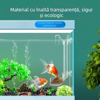 Jinlijia Hrănitoare pentru acvariu — Plastic, conductă fixă de hrănire cu inel de hrănire afundat și plutitor