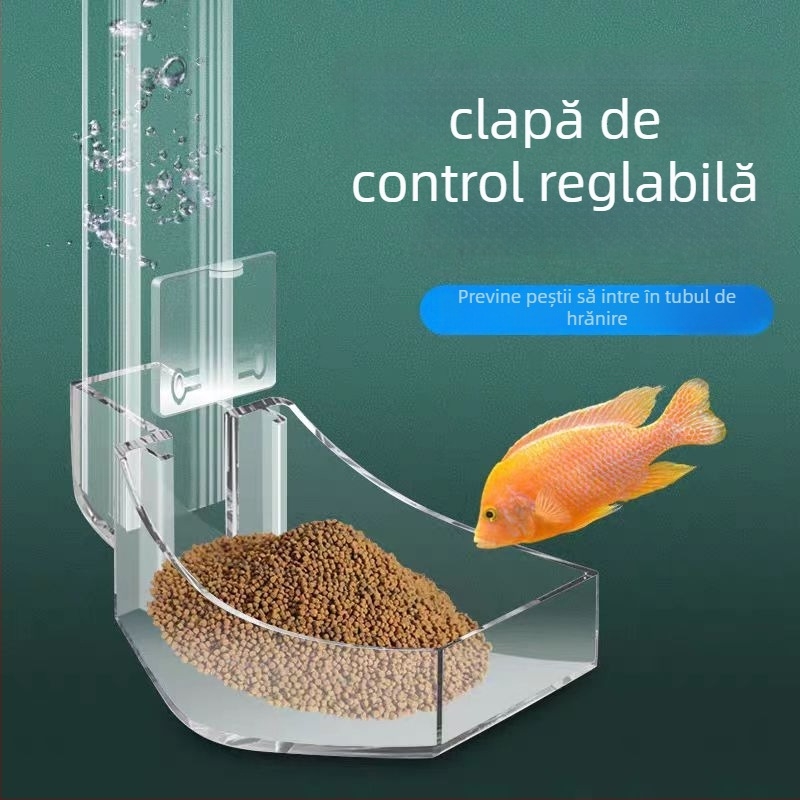 Jinlijia Hrănitoare pentru acvariu — Plastic, conductă fixă de hrănire cu inel de hrănire afundat și plutitor