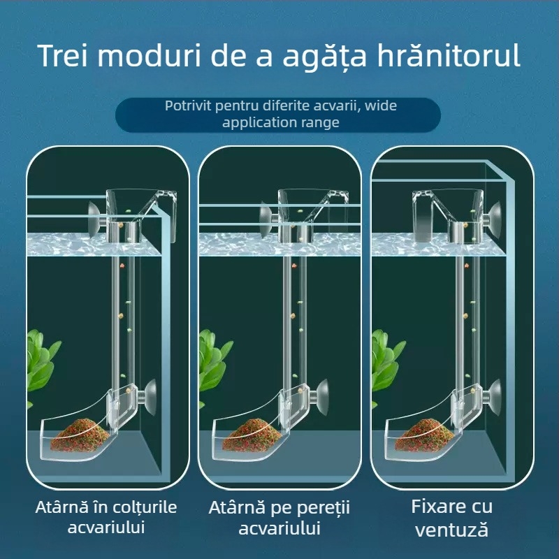 Jinlijia Hrănitoare pentru acvariu — Plastic, conductă fixă de hrănire cu inel de hrănire afundat și plutitor