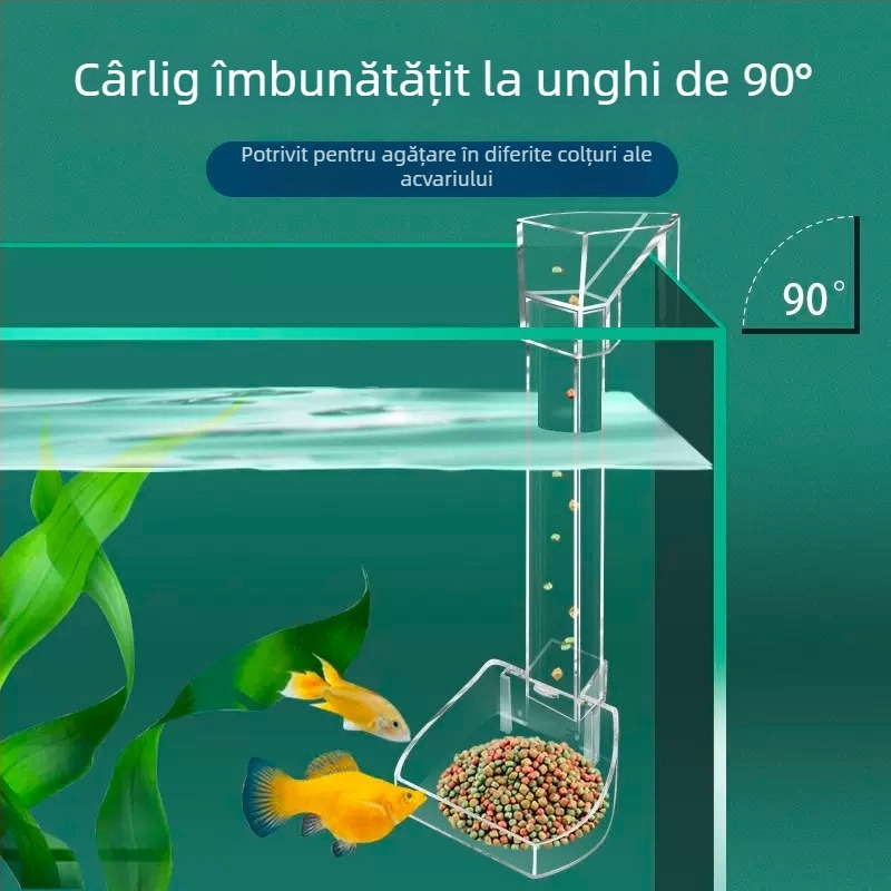 Jinlijia Hrănitoare pentru acvariu — Plastic, conductă fixă de hrănire cu inel de hrănire afundat și plutitor