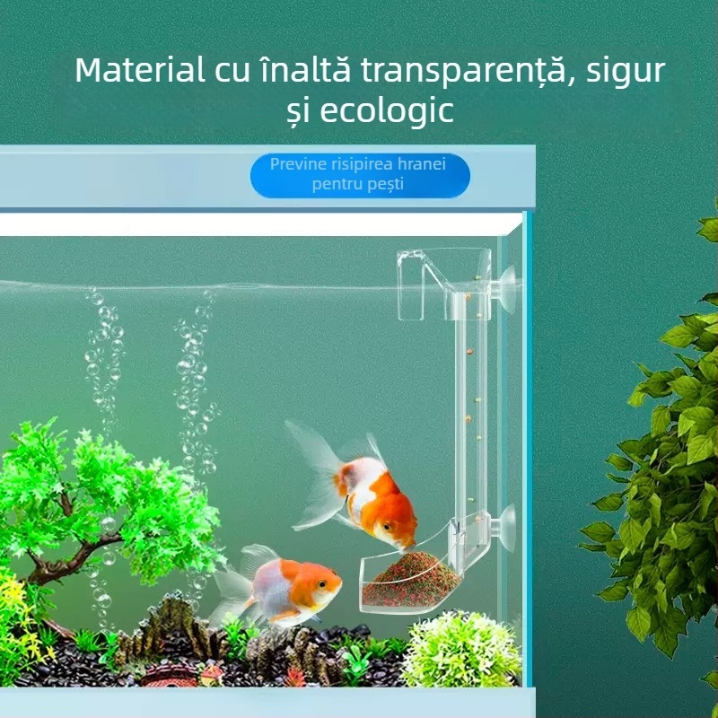 Jinlijia Hrănitoare pentru acvariu — Plastic, conductă fixă de hrănire cu inel de hrănire afundat și plutitor
