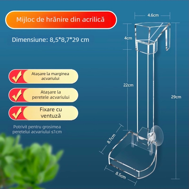 Jinlijia Hrănitoare pentru acvariu — Plastic, conductă fixă de hrănire cu inel de hrănire afundat și plutitor