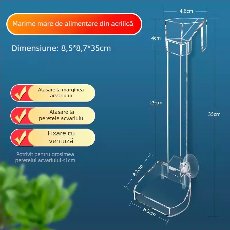 Jinlijia Hrănitoare pentru acvariu — Plastic, conductă fixă de hrănire cu inel de hrănire afundat și plutitor