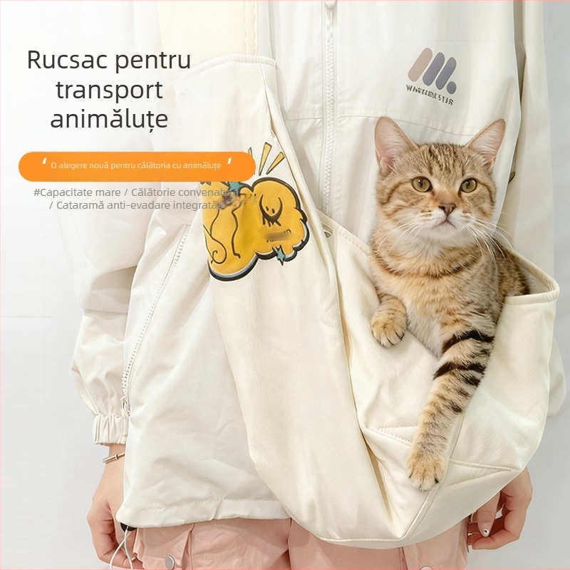 Geantă sling pentru animale de companie, pentru pisici și câini mici, cu gaură pentru cap, portabilă pentru exterior (bumbac • Modelul 4 • moale mediu)