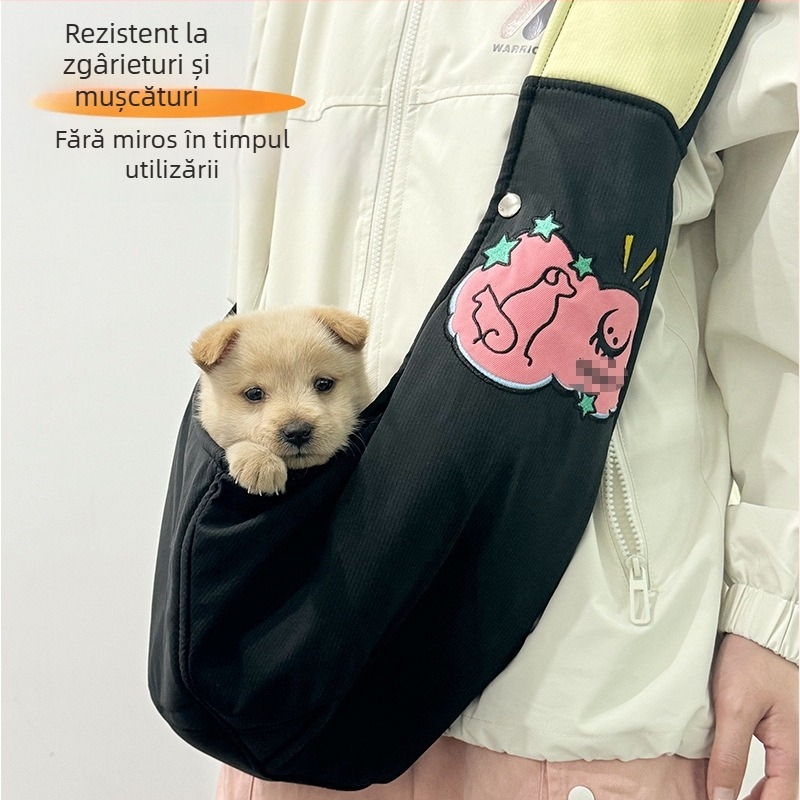 Geantă sling pentru animale de companie, pentru pisici și câini mici, cu gaură pentru cap, portabilă pentru exterior (bumbac • Modelul 4 • moale mediu)