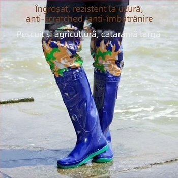 Ghete pentru plantarea orezului, bocanci de teren din cauciuc înalți, fermoar lateral, partea superioară și talpa din cauciuc