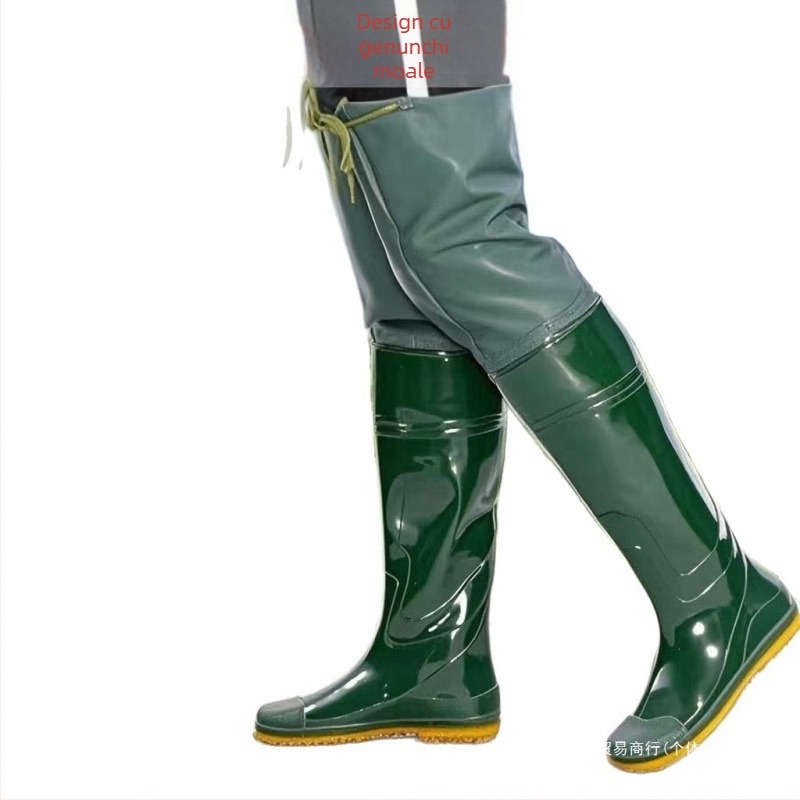 Ghete pentru plantarea orezului, bocanci de teren din cauciuc înalți, fermoar lateral, partea superioară și talpa din cauciuc