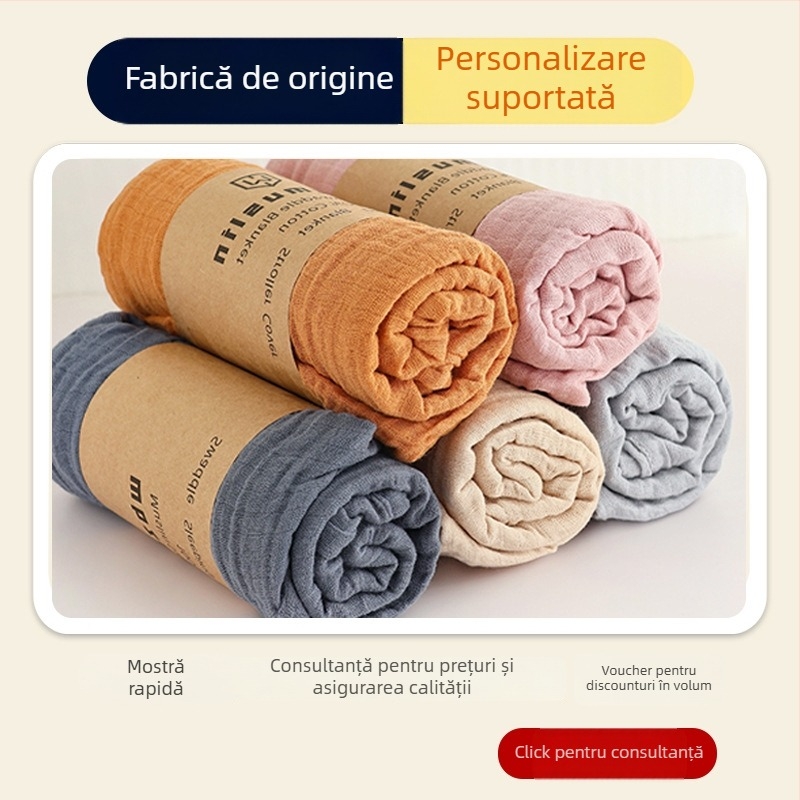 Înfășare pentru nou-născuți — Small Checkered Swaddle, 100% bumbac, model monocrom