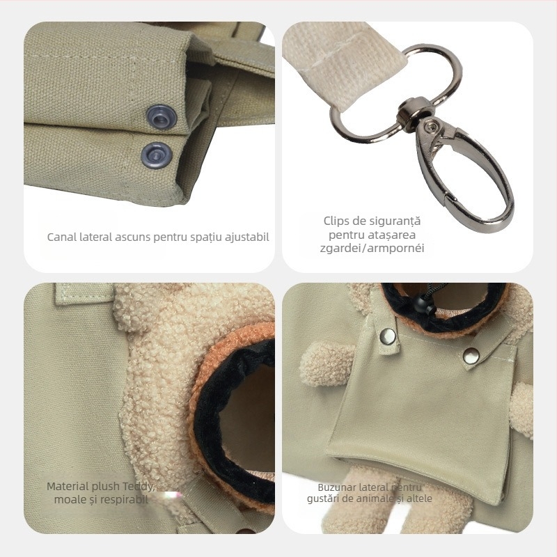 Yi chong Geantă purtătoare pentru pisici cu deschidere superioară - din pânză, capacitate până la 6 kg, model solid