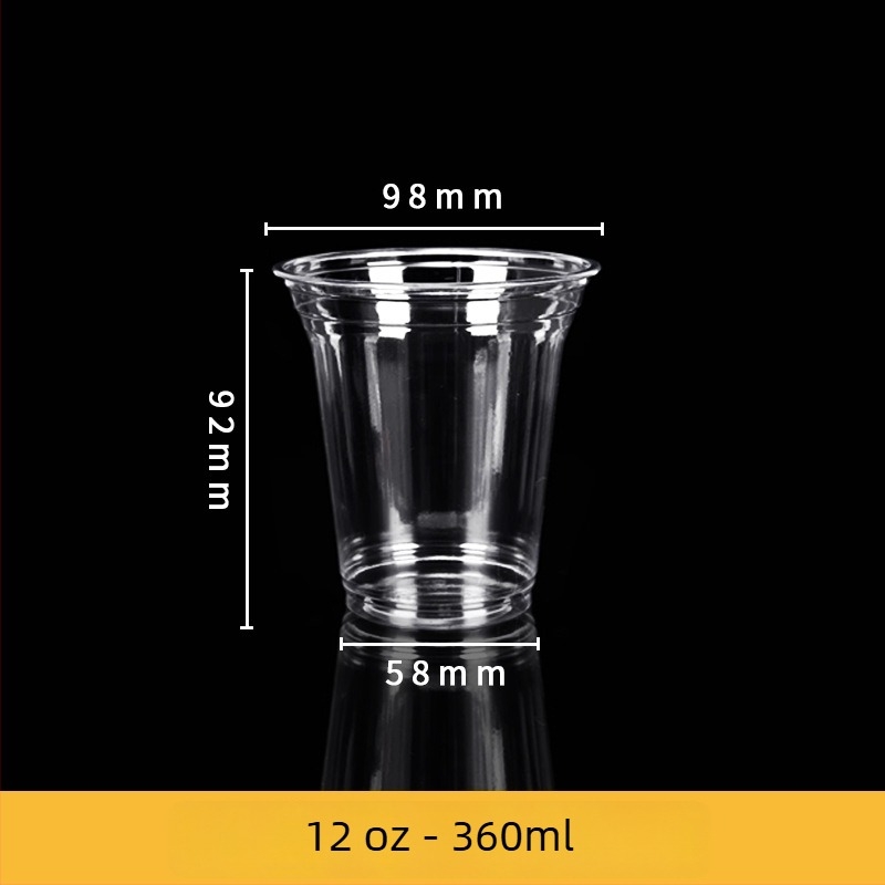 Pahar PET de unică folosință pentru cafea/ceai cu lapte, imprimare offset, personalizabil, imprimare logo disponibil, potrivit pentru ambalaje alimentare