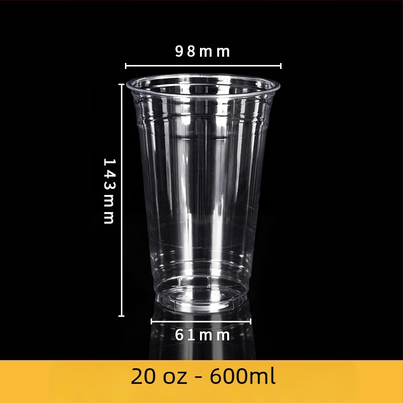 Pahar PET de unică folosință pentru cafea/ceai cu lapte, imprimare offset, personalizabil, imprimare logo disponibil, potrivit pentru ambalaje alimentare