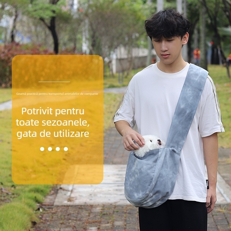 Geantă de purtare pentru animale din pânză, Tie-Dye, pentru pisici și câini mici, model 3503346, brand Anchong, capacitate până la 6,5 kg pisică / 3,5 kg câine