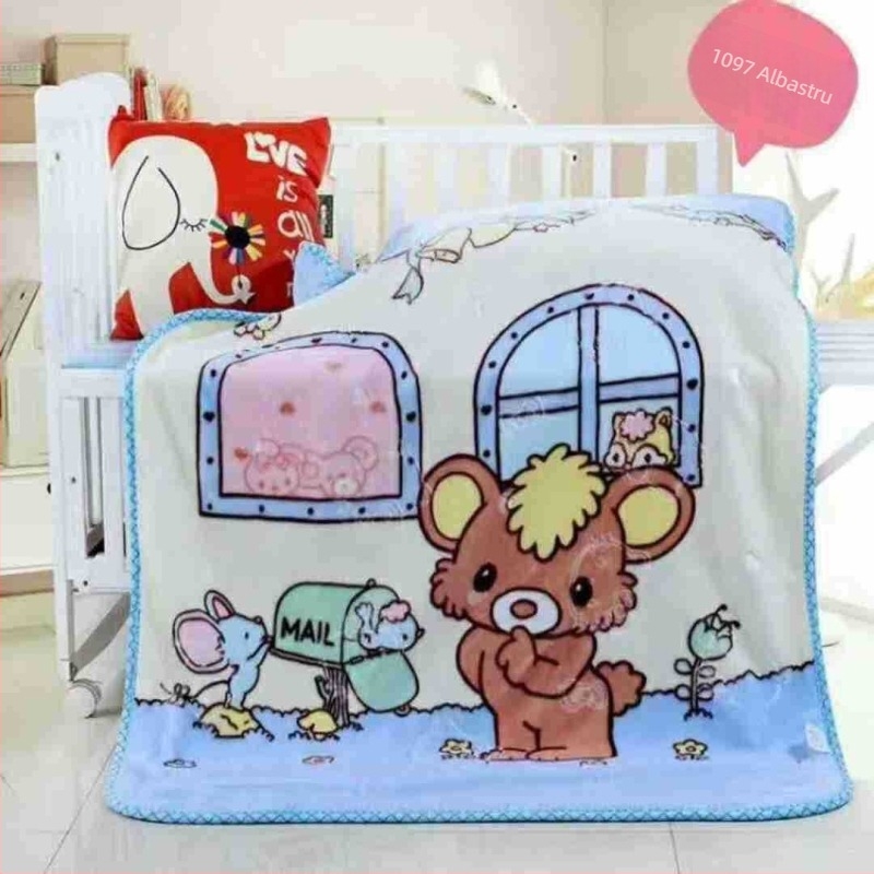 Pătură pentru copii, în stil cartoon, din fibră chimică, 500–800 g, pentru toate anotimpurile, potrivită pentru copii între 3 și 12 ani