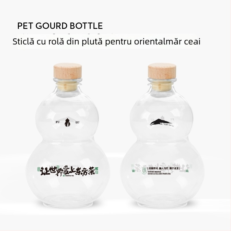 Sticlă PET de unică folosință cu capac, pentru ceai cu lapte cold brew, 401-500 ml, destinată magazinelor de ceai, plastic ne-degradabil