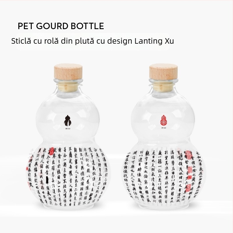 Sticlă PET de unică folosință cu capac, pentru ceai cu lapte cold brew, 401-500 ml, destinată magazinelor de ceai, plastic ne-degradabil