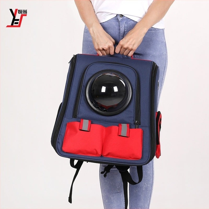 Geantă pentru animale de companie – rucsac portabil, respirabil, pentru pisici și câini, cu bretele frontale și crossbody (Poliester; Origine: Hebei; Duritate: Medie)