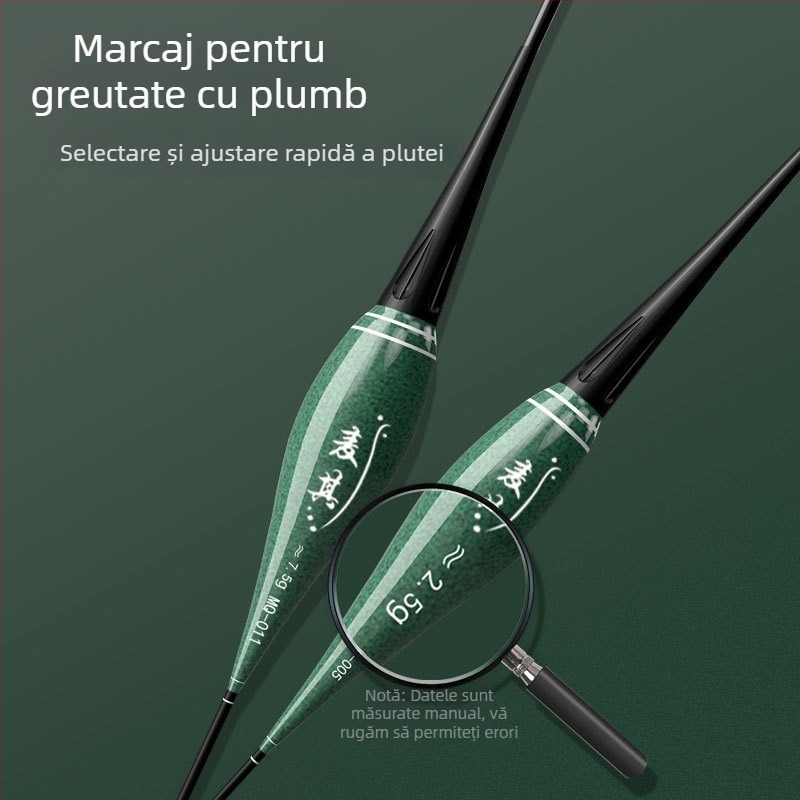 Plută de pescuit cu drift vertical – culoare schimbătoare, luminescentă, electronică pentru zi și noapte; material compozit; marcă Powerful merchant.