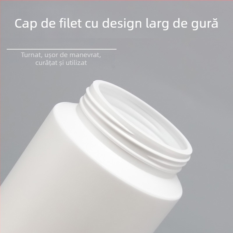 Recipient din plastic HDPE pentru pulberi, cu capac, capacitate 600 ml, procesare personalizată, logo tipărit, potrivit pentru pulberi
