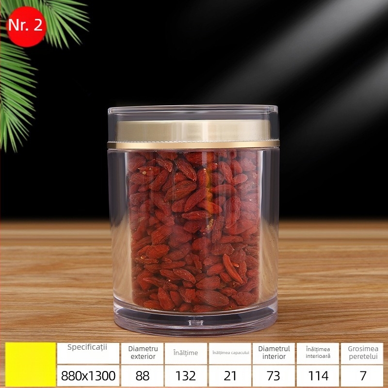 Recipient din plastic PS sigilat cu capac, imprimare offset, personalizabil pentru ambalaje de sănătate