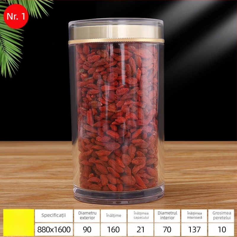 Recipient din plastic PS sigilat cu capac, imprimare offset, personalizabil pentru ambalaje de sănătate