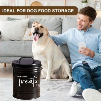 Recipient rotund pentru depozitarea hranei pentru animale – din oțel galvanizat, cu capac, capacitate mare