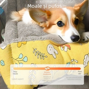 Cuib pentru animale de companie – pentru câini și pisici, interior pentru toate anotimpurile, lavabil, respirabil și cald, potrivit pentru câini de la mici la mari