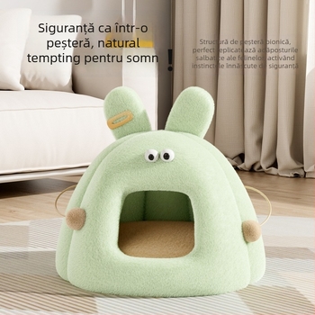 Cuib pentru pisici – culcuș închis, cald, din PP bumbac, pentru pisici, utilizare pentru toate anotimpurile