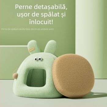 Cuib pentru pisici – culcuș închis, cald, din PP bumbac, pentru pisici, utilizare pentru toate anotimpurile