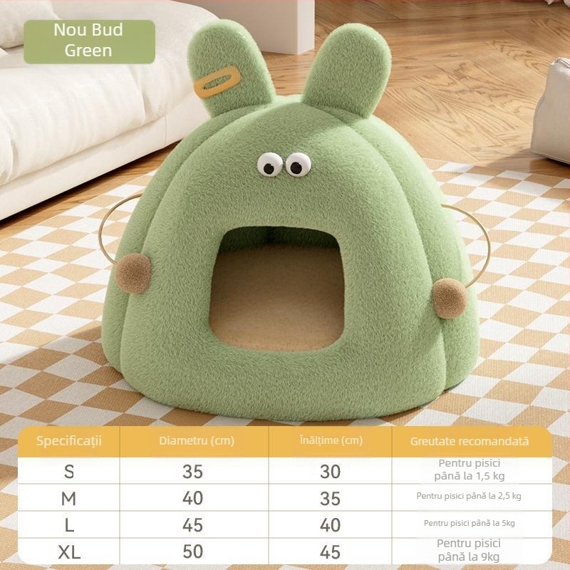 Cuib pentru pisici – culcuș închis, cald, din PP bumbac, pentru pisici, utilizare pentru toate anotimpurile