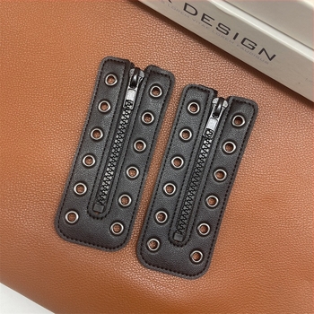 Ghoo inserții decorative din piele PU pentru șireturi – pentru adidași, pantofi din piele și bocanci, stil modern și casual, accesoriu cu fermoar