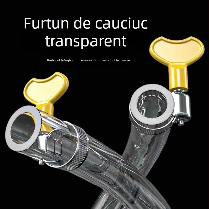 Furtun PVC îngroșat pentru udarea grădinii și spălarea mașinilor, transparent, rezistent la frig și la UV, pentru uz casnic