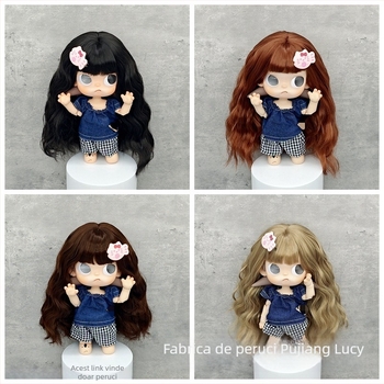 Perucă cosplay Lucy Xb0619, păr de mătase moale, coafură valuri de apă, procesare mecanică, fără vopsire sau permanent