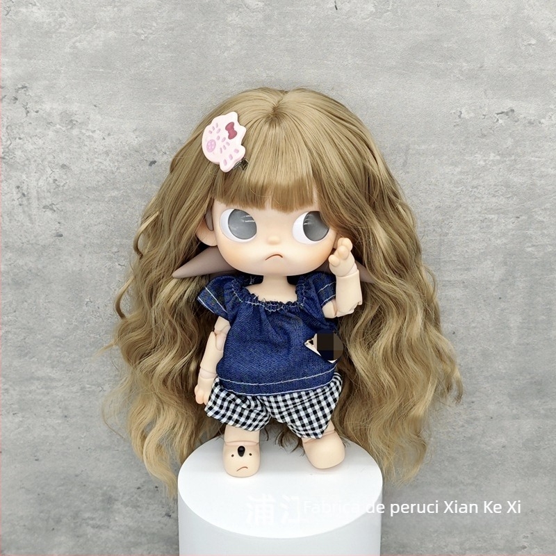 Perucă cosplay Lucy Xb0619, păr de mătase moale, coafură valuri de apă, procesare mecanică, fără vopsire sau permanent