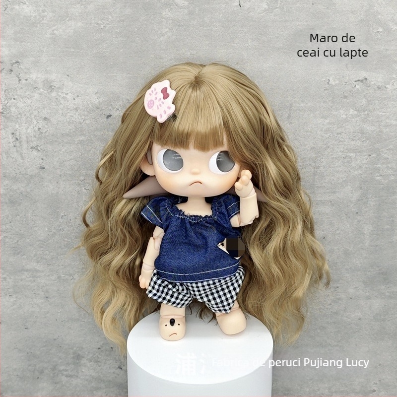 Perucă cosplay Lucy Xb0619, păr de mătase moale, coafură valuri de apă, procesare mecanică, fără vopsire sau permanent