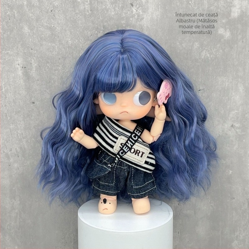 Perucă cosplay Lucy Xb0619, păr de mătase moale, coafură valuri de apă, procesare mecanică, fără vopsire sau permanent