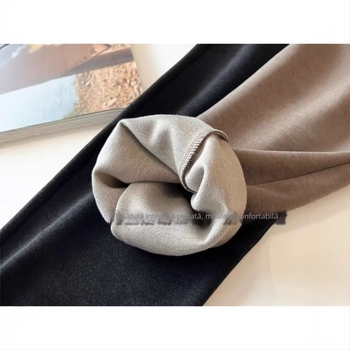 Pantaloni casual pentru bărbați, croială dreaptă, talie înaltă, fermoar, amestec poliester