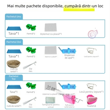 Cușcă pentru iepuri, din metal, set complet cu toaletă, pliabil, pentru uz casnic, fabricat în China