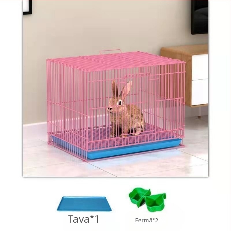 Cușcă pentru iepuri, din metal, set complet cu toaletă, pliabil, pentru uz casnic, fabricat în China
