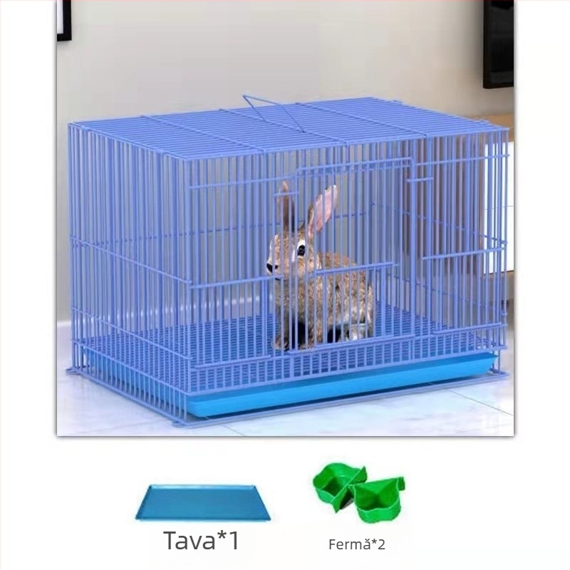 Cușcă pentru iepuri, din metal, set complet cu toaletă, pliabil, pentru uz casnic, fabricat în China