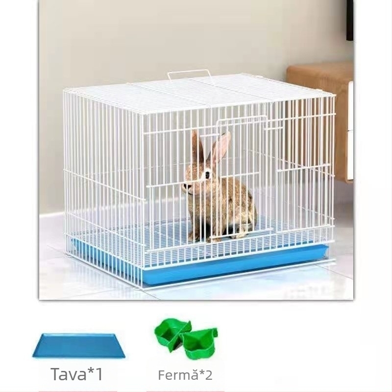 Cușcă pentru iepuri, din metal, set complet cu toaletă, pliabil, pentru uz casnic, fabricat în China