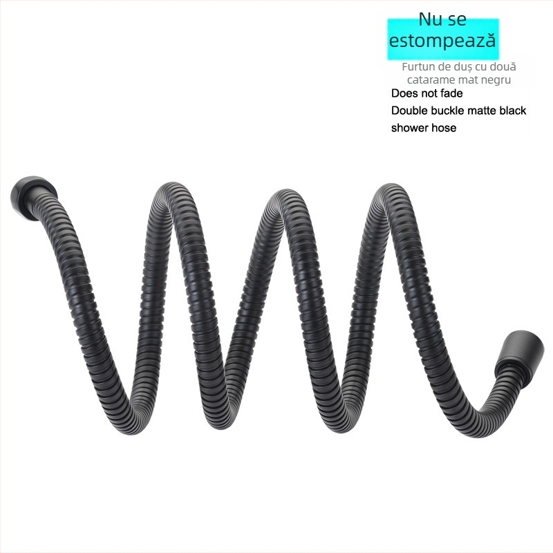 Furtun de duș din oțel inoxidabil, cuplă dublă, înaltă presiune, PVC și cupru, conectori din alamă, 0.8 MPa, 80°C