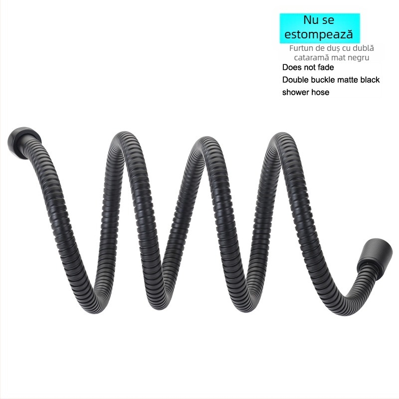 Furtun de duș din oțel inoxidabil, cuplă dublă, înaltă presiune, PVC și cupru, conectori din alamă, 0.8 MPa, 80°C