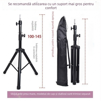 Model cap pentru perucă - păr lung drept cu breton, păr din mătase, poate fi vopsit sau perimat