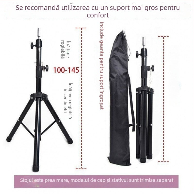 Model cap pentru perucă - păr lung drept cu breton, păr din mătase, poate fi vopsit sau perimat